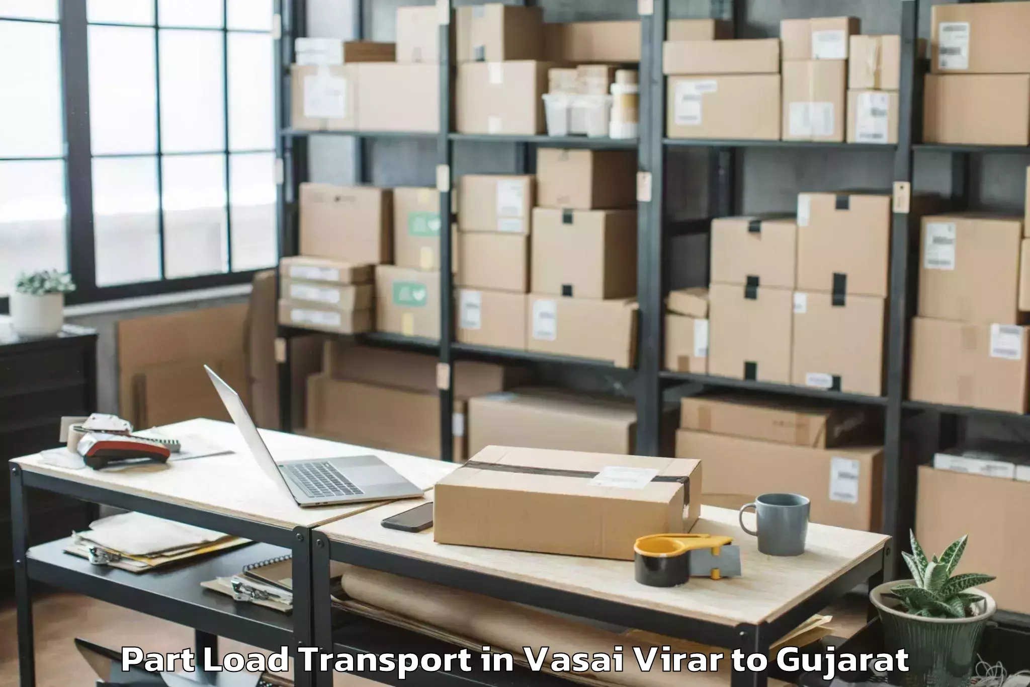 Book Vasai Virar to Kadi Part Load Transport Online